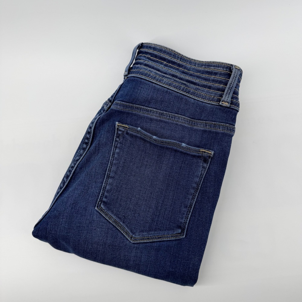 Frame Le High Skinny Crop Jeans High Rise Patch Pocket Blue 26